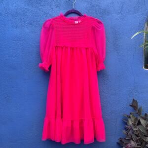 divided hot pink vintage nighty babydoll dress